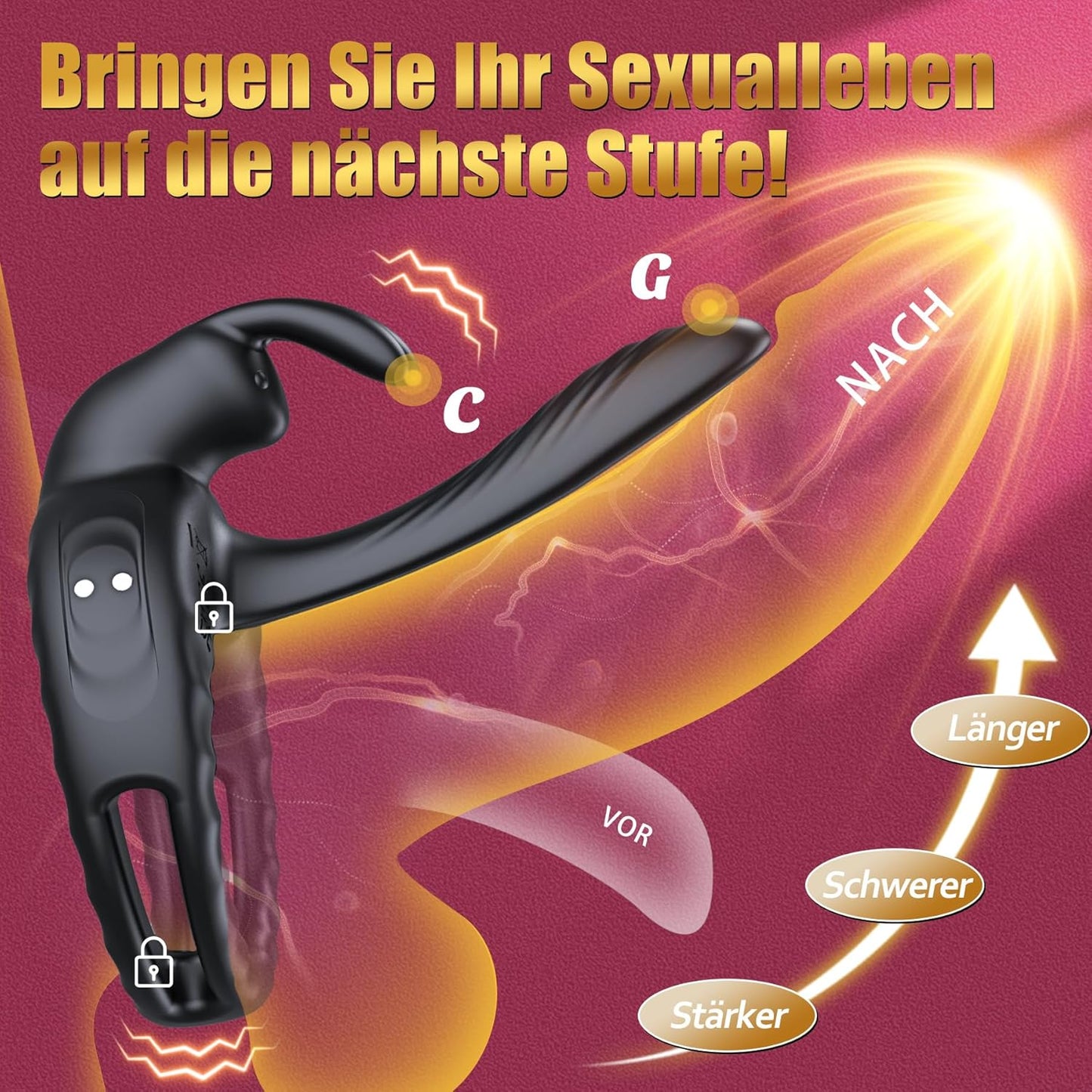 4 IN 1 Penistrainer Cock Ring Vibrator Sextoysets mit 10 Vibrationsmodi