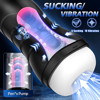 Elektrischer Masturbator Penis Trainer Vibrator Vergrößerung mit 10 Vibrationsmodi