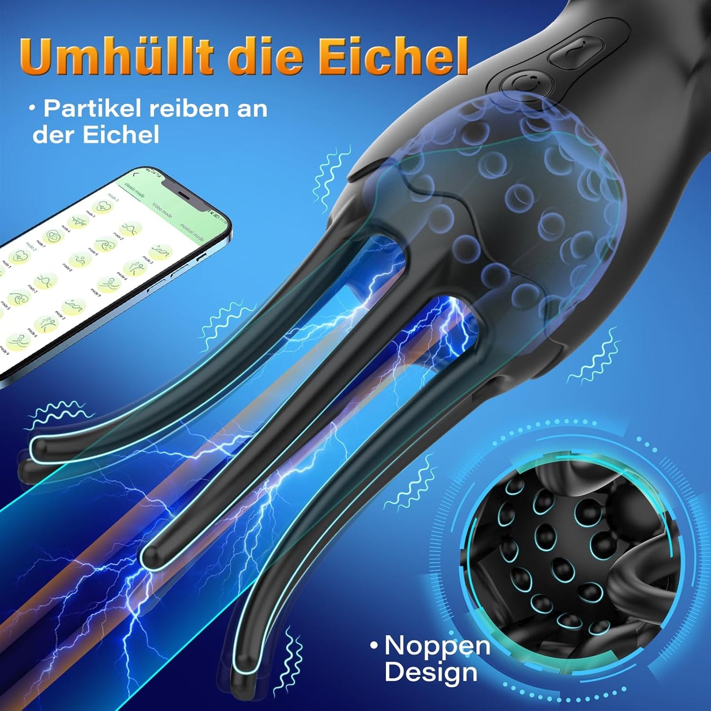 Penis Trainer Vibrator Eichel Stimulator Oralsex Masturbieren mit 9 Modi