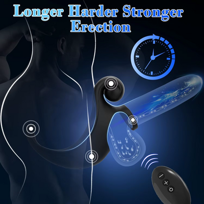3 IN 1 Elektrischer Penistrainer Vibrator Cockring mit 10 Leistungsstarke Vibrationsmodi