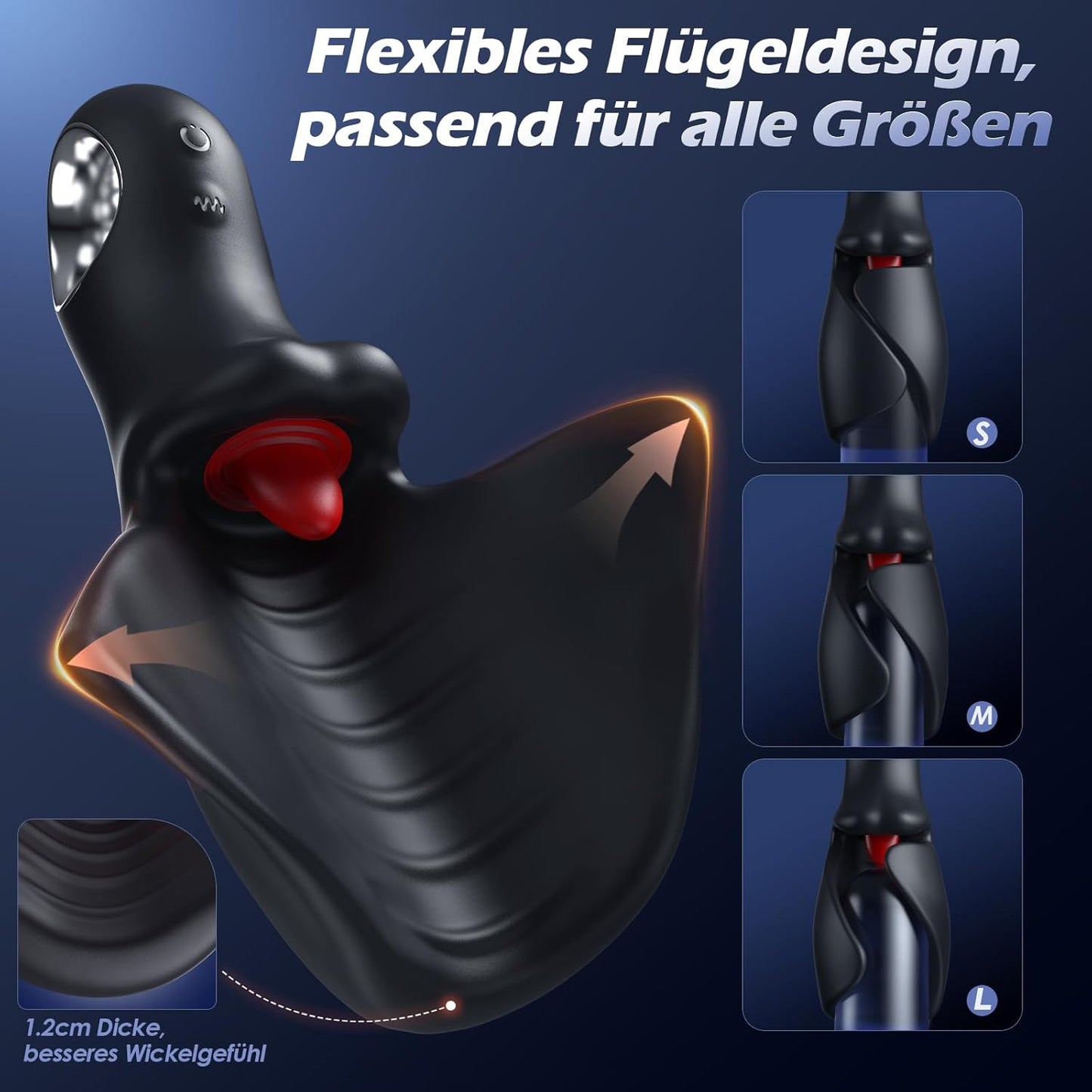 Zungenlecken Flattern Masturbatoren Penistrainer Vibrator mit 10 Zungenleck & Schlagmodi & Vibrationsmodi