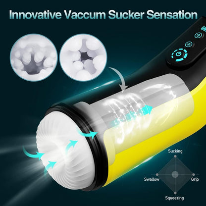 Automatischer Masturbator Stroker Blowjob mit 7 Vibrations & 7 Saugmodi & Heizmodi