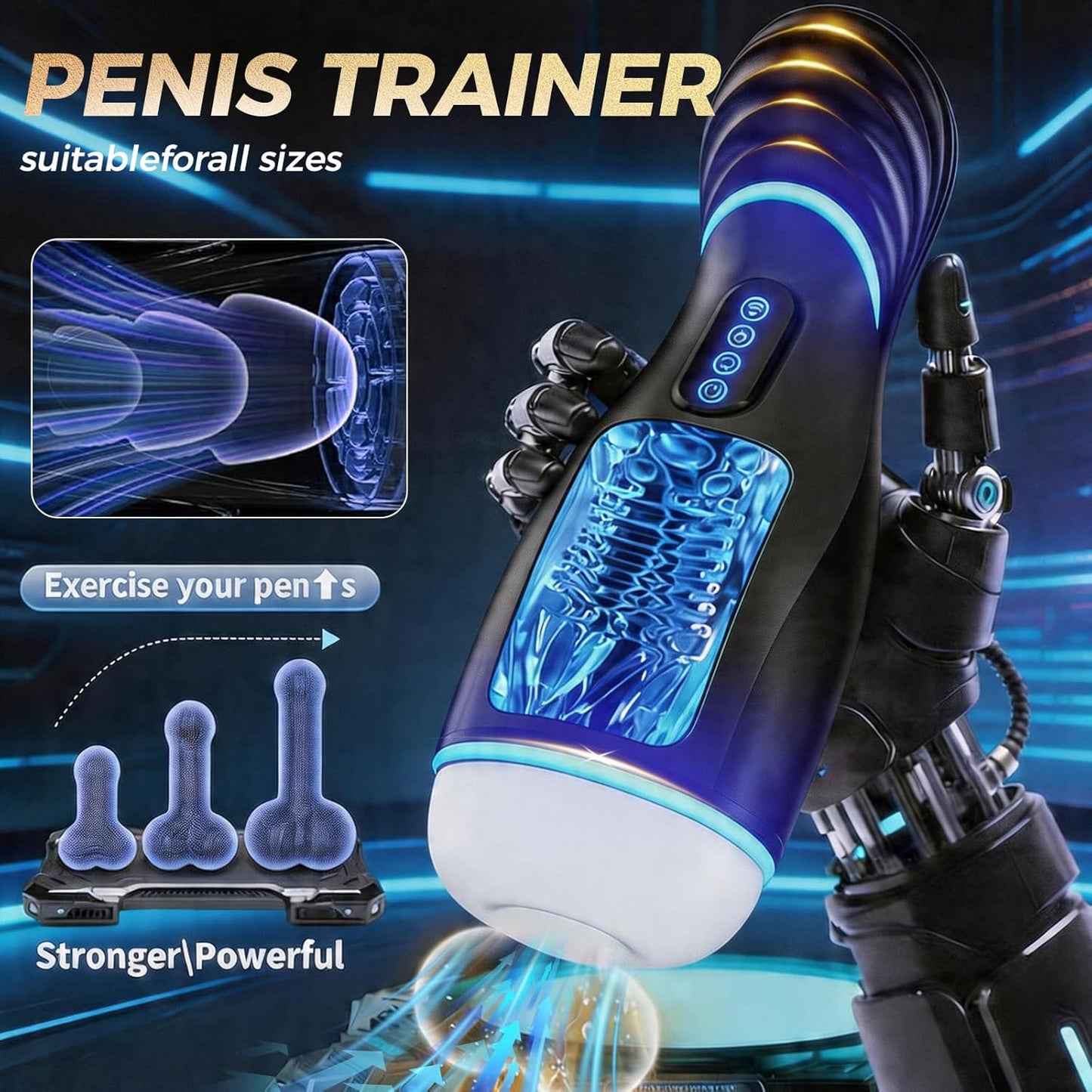 Automatische Masturbationsgeräte Penis Stroker mit 9 Saug und Teleskopmodi