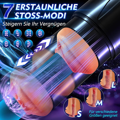 Realistischer Masturbator Taschenmuschi mit 7 Saugmodi & Stoßmodi &  Vibration