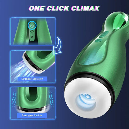 Automatischer Stroker Blowjob Masturbatoren mit 3 Saugnäpfen und 6 Starken Vibrationen
