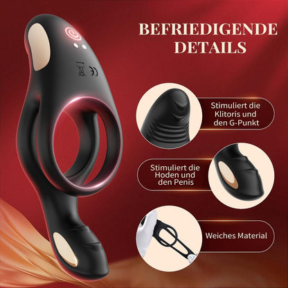 Dual Cockring Massagegerät Penistrainer Vibrator mit 10 Vibrationsmodi