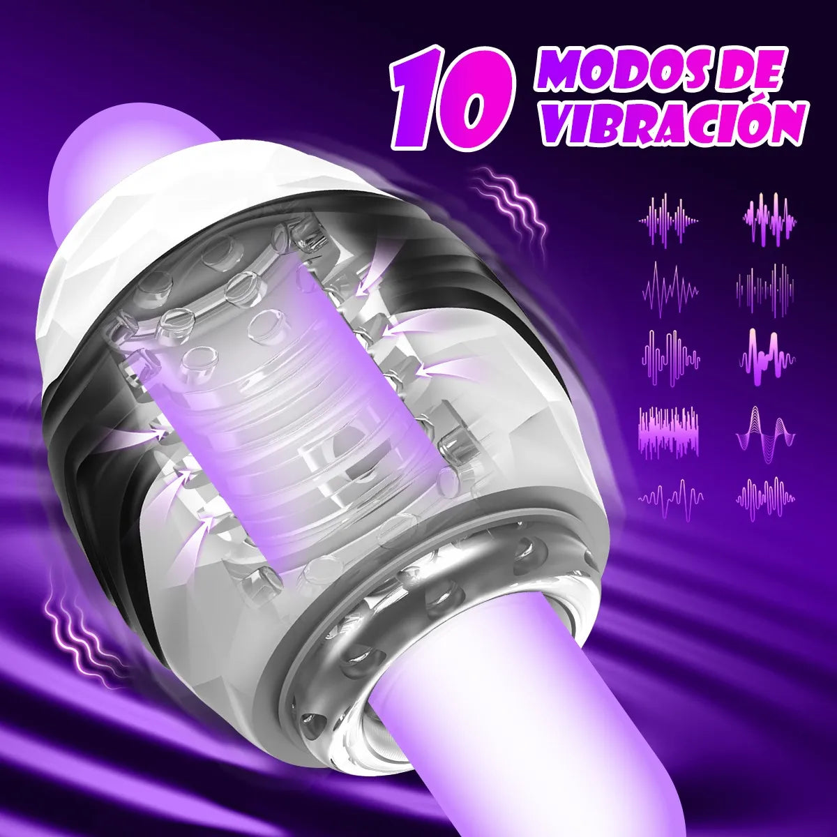 Elektrischer Masturbator  Automatischer Penis Training Vibrator mit 10 Vibrationsmodi