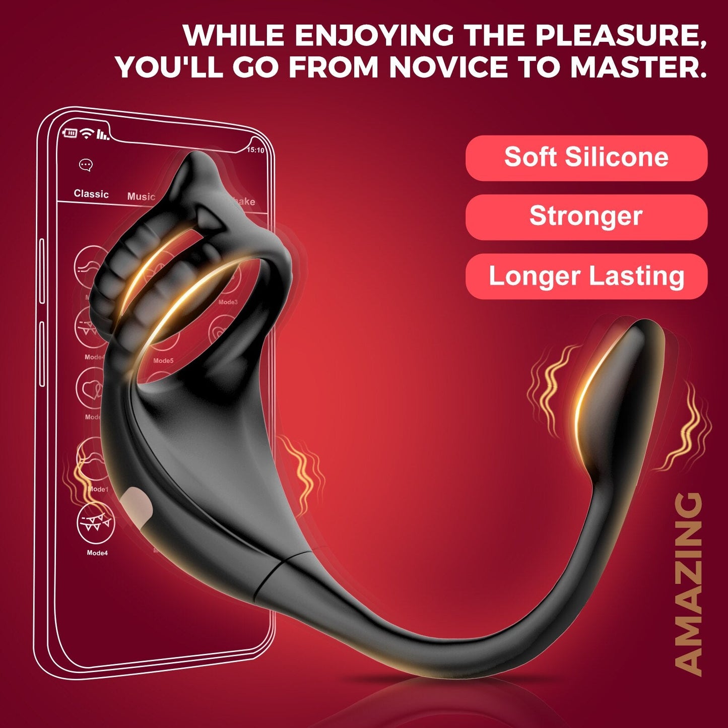 APP Steuerung Penisring Prostate Massager Anal Vibrator mit 10 Vibrationsmodi