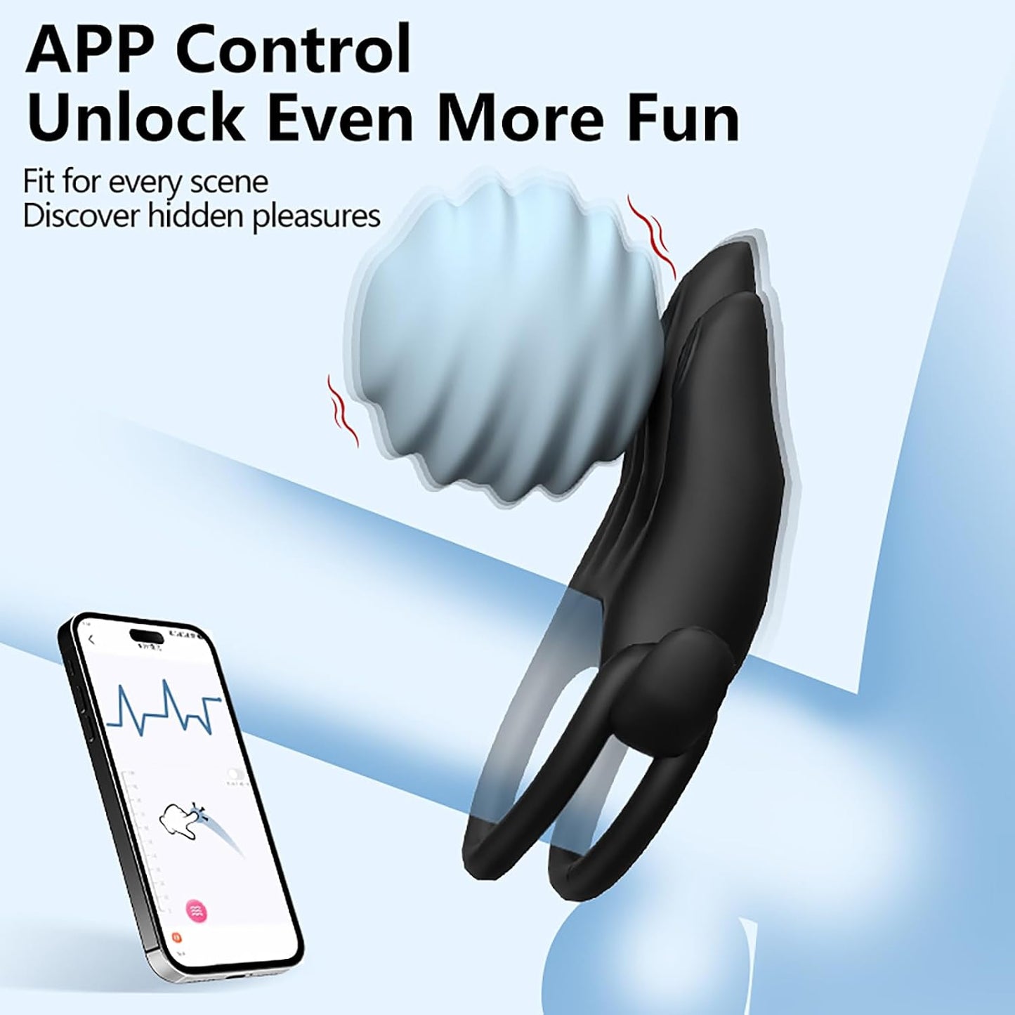 App Steuerung Penistrainer Vibrator Cock Ring Stimulatot mit 9 Vibrations Modi