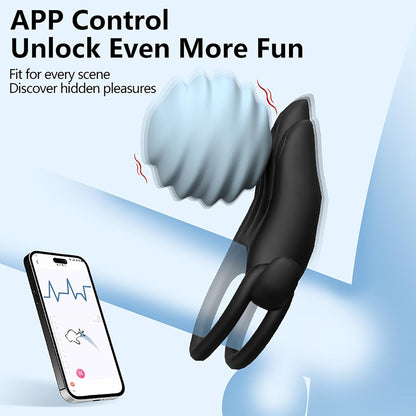 App Steuerung Penistrainer Vibrator Cock Ring Stimulatot mit 9 Vibrations Modi
