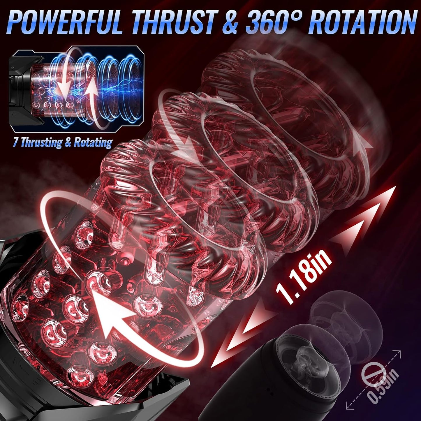 KI-Synchronisierung Automatischer Masturbator Blowjob mit 7 Saug & Stoß & Rotations & Leckmodi