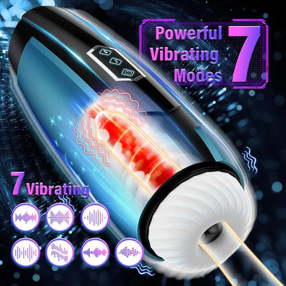 Elektrischer Masturbator Cup Galaxy mit 5 Teleskopmodi und 5 Vibrationsmodi
