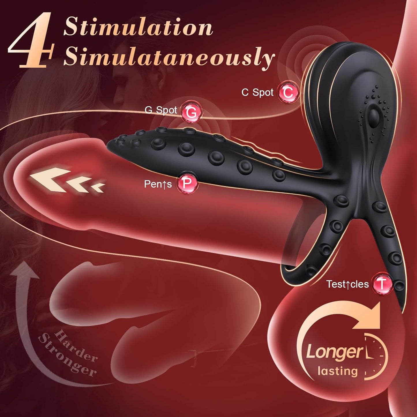 Oktopusförmiger Penisring G-Punkt & Penis Stimulator mit 10 Vibrationsmodi