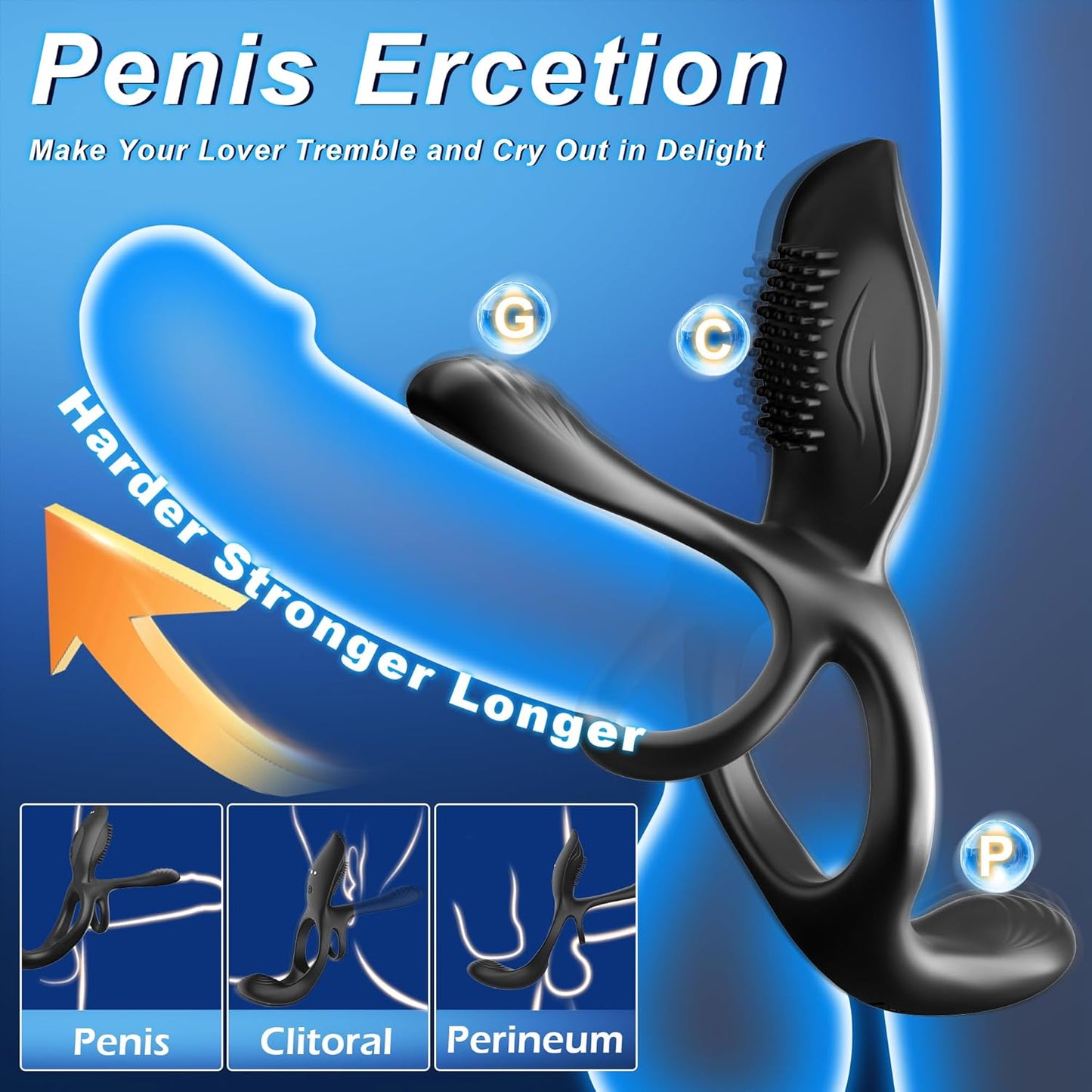 3 IN 1 Cockring Penis Trainer Vibrator Klitorisstimulator mit 10 Vibrationsmodi