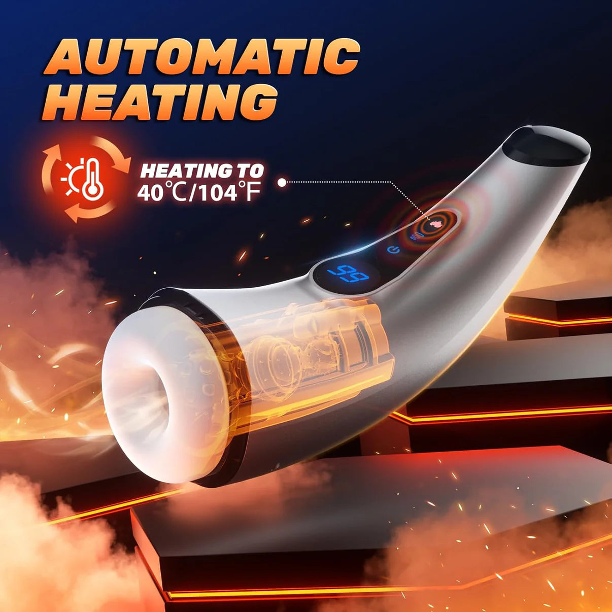 LCD-Display Automatischer Masturbator Penis-Stroker Blowjob mit 9 Saug & 9 Vibrationsfunktionen