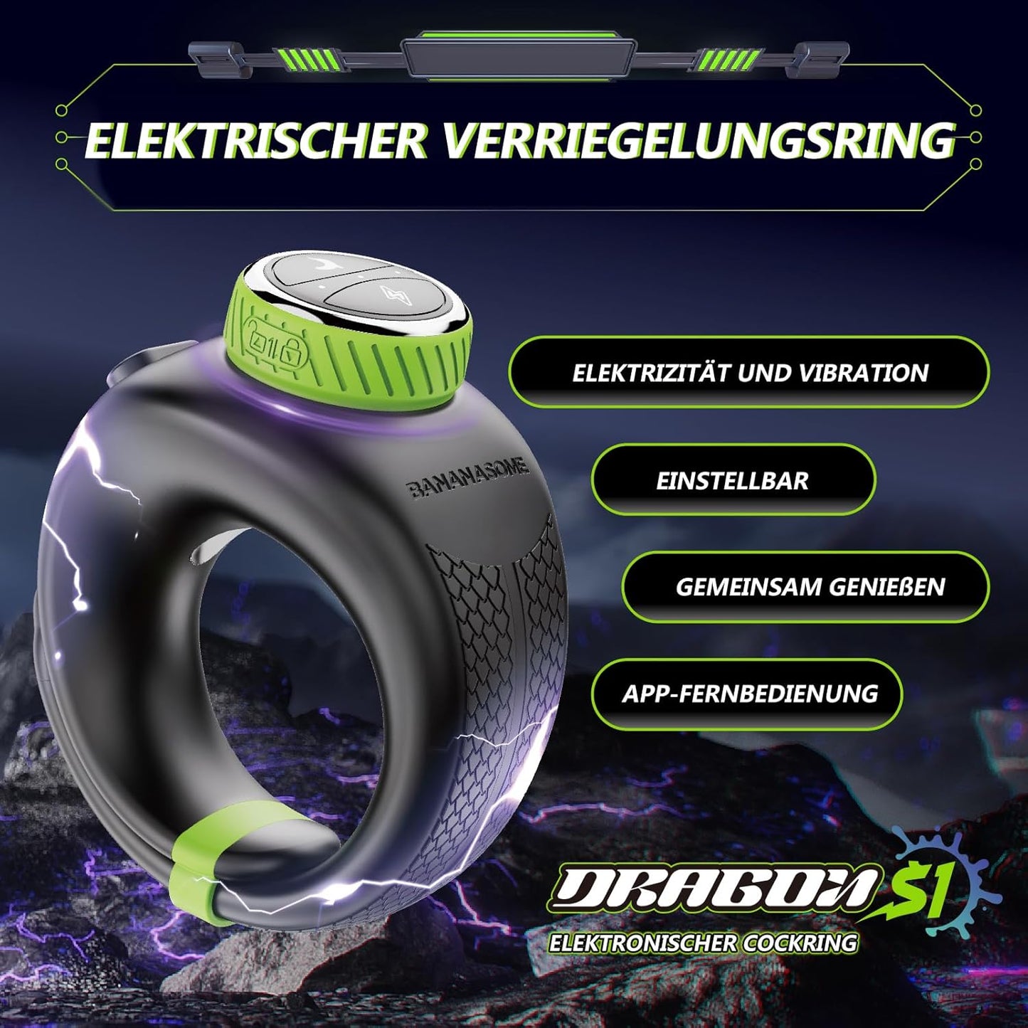 E-stim Penistrainer Vibrator Cockring Masturbatoren mit 10 Vibrationsmodi & 6 Strommodi