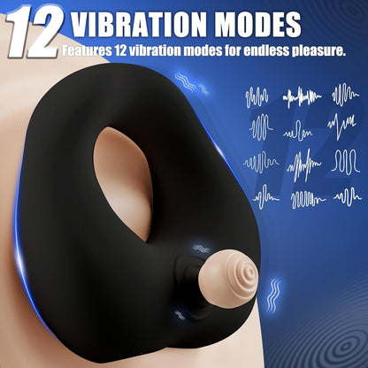 Paar-Vibratoren Cockring Penistrainer Hodenringe mit 12 Vibratoren Modi