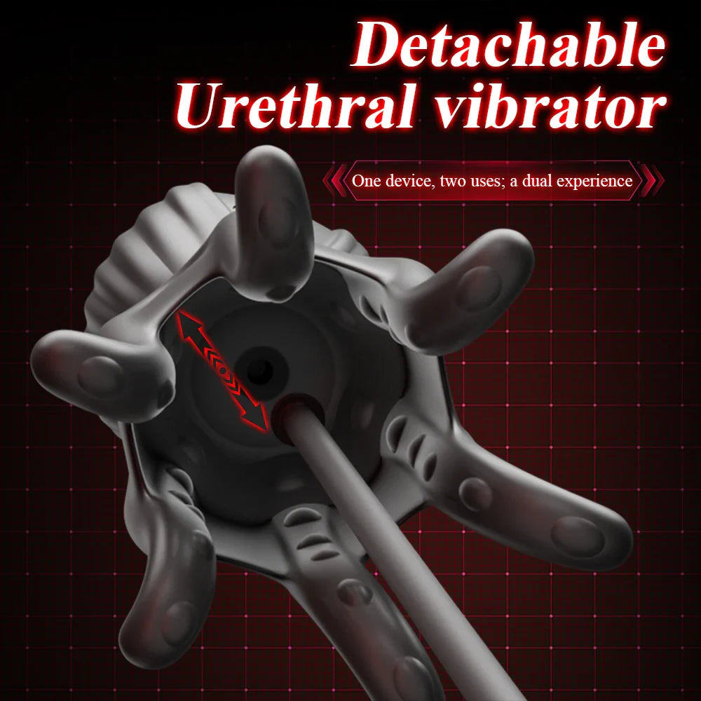 Eicheltrainer Penis Massagegerät Harnröhren Stimulator mit 10 Vibrationsmodi