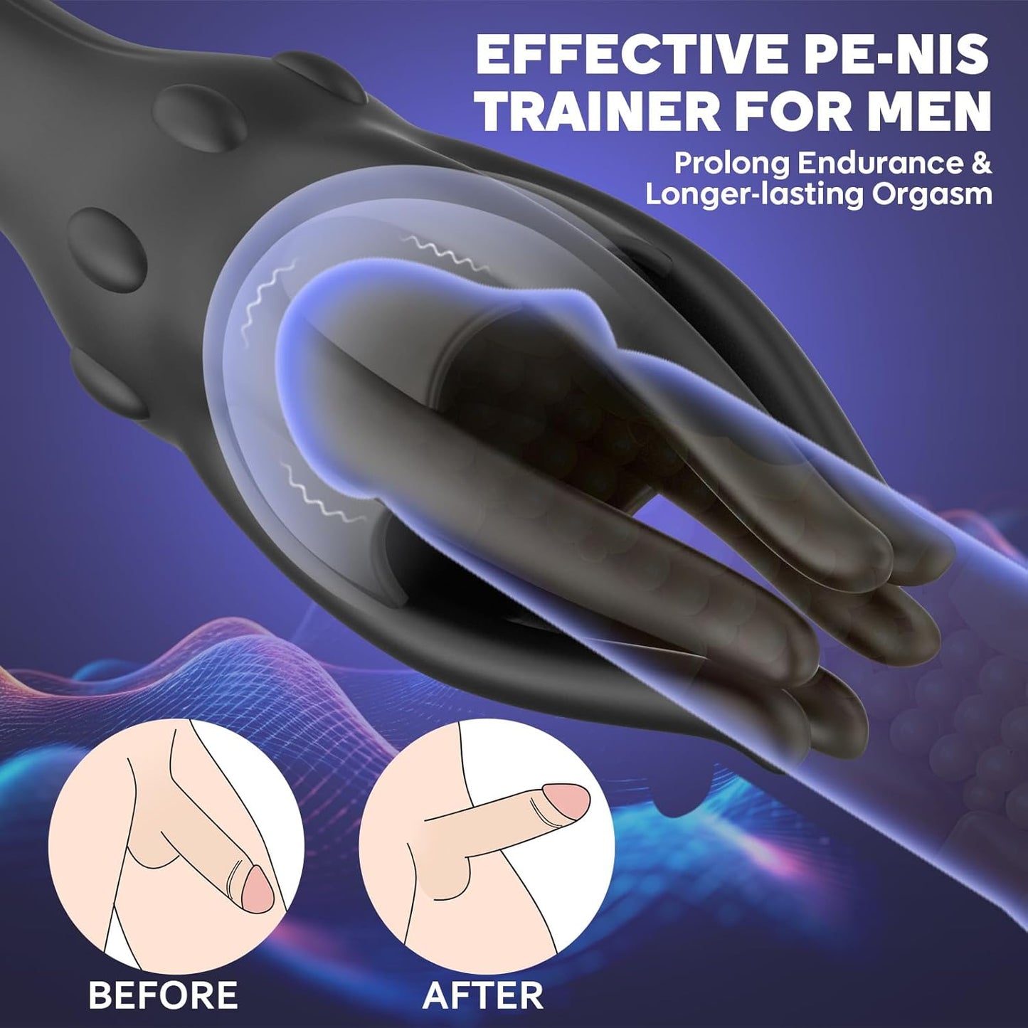 Penistrainer Vibrator Eichelstimulator Stroker Masturbator mit 10 Vibrationsmodi