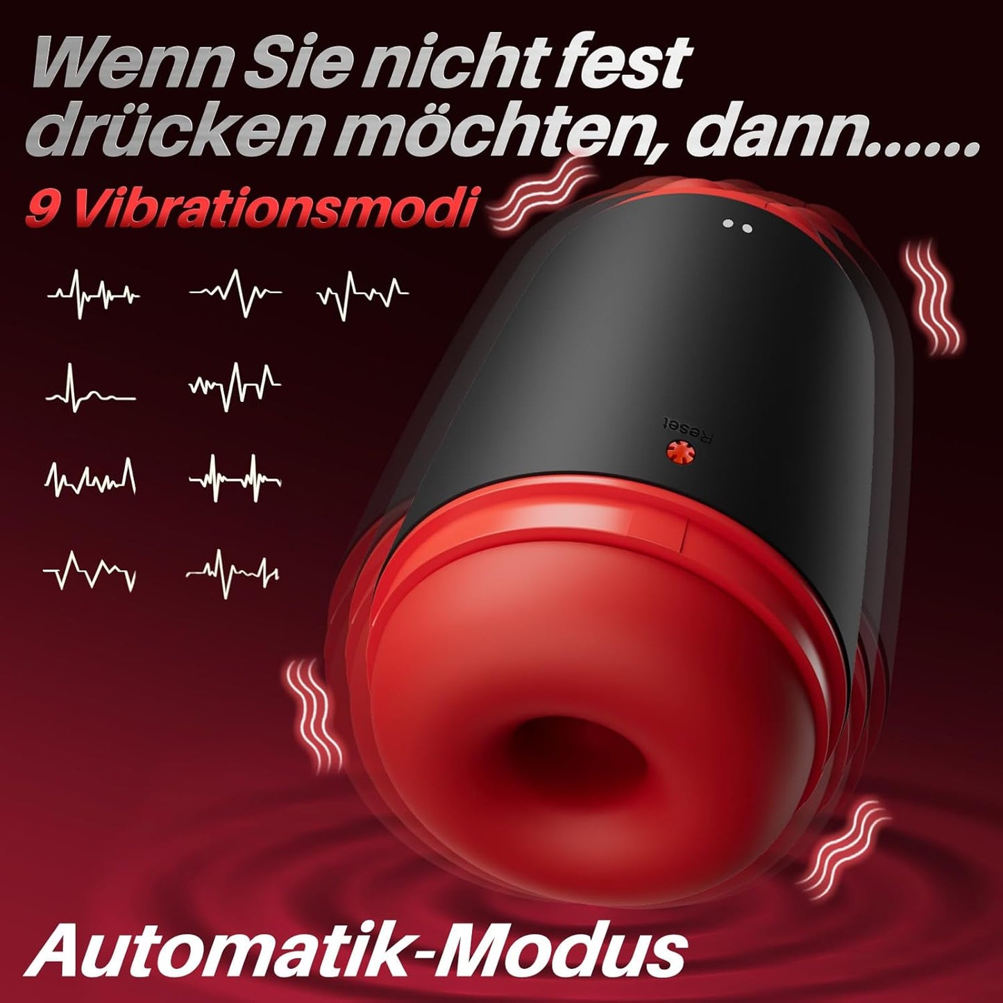 Elektrischer Masturbator Blowjob Taschenmuschi mit 9 Vibrationen & Druckmodus
