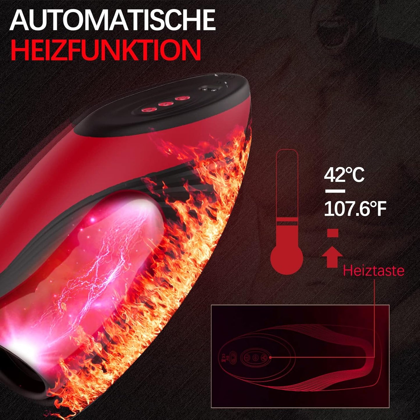 Elektrischer Penis Trainer Vibrator Stroker mit Heizungfunktion & 6 Saugmodi & 9 Vibrationsmodi