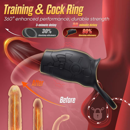 Cockring Penishüllen Vibrator Training-Extender Masturbator mit 10 Vibrationsmodi