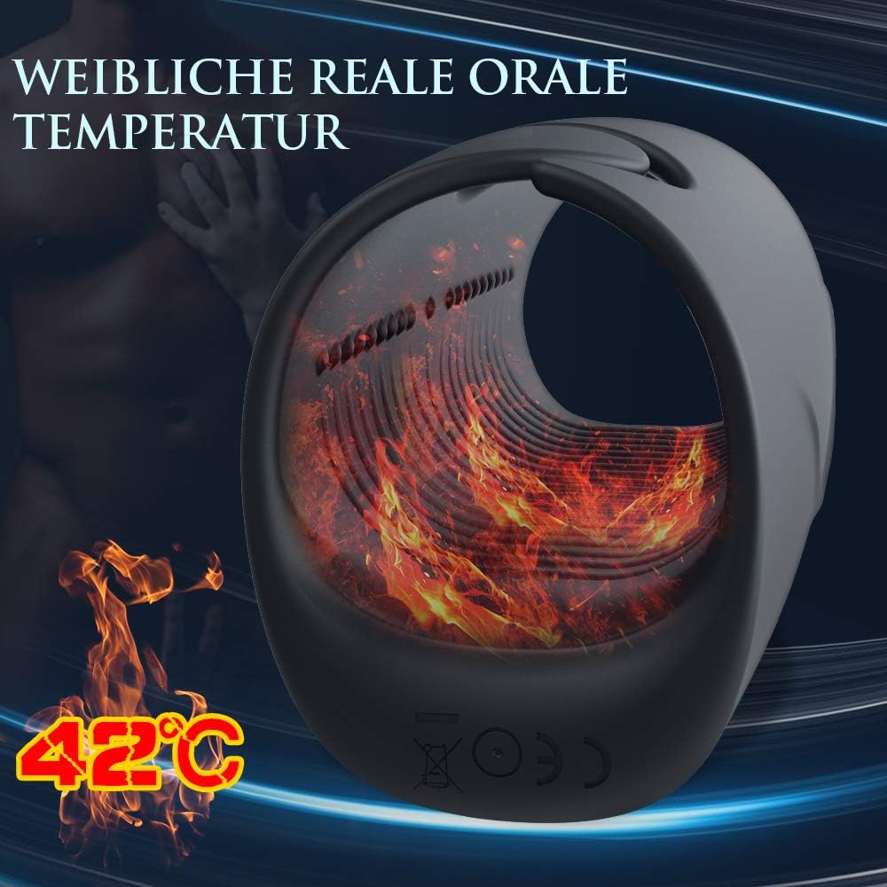 40 ℃ Heizung Elektrischer Penistrainer Vibrator Masturbator mit 10 Vibrationsmodi