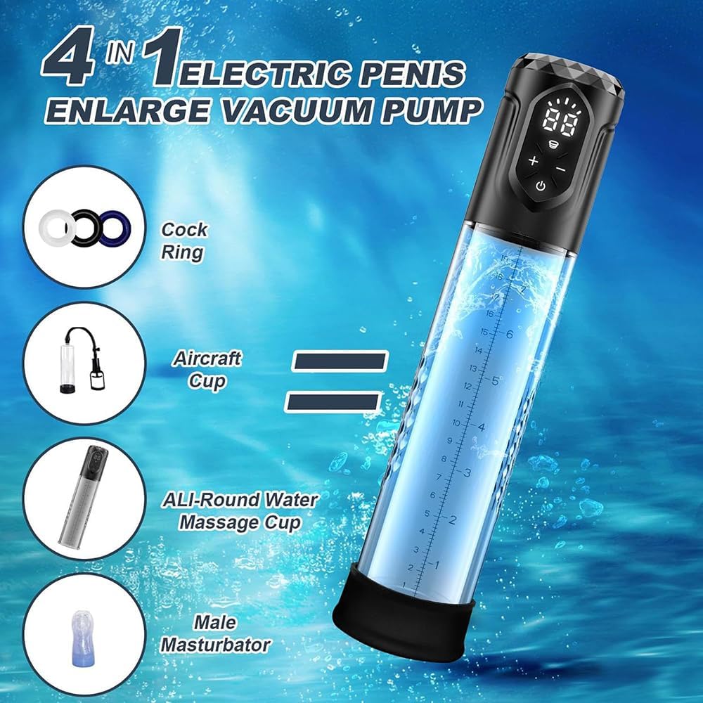 4 IN 1 Elektrische Penispumpe Enlargers mit 5 Saugstufen & 5 Trainingsmodi