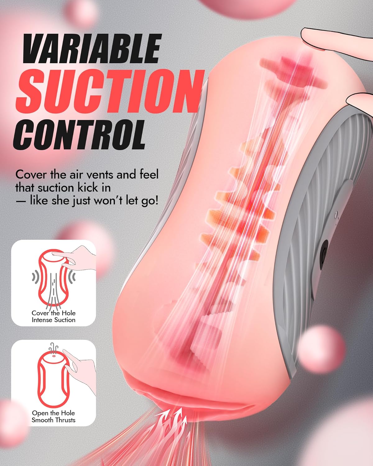 Squeezable Realistischer Masturbator Penis Stroker Blowjob mit 8 Vibration & Saug