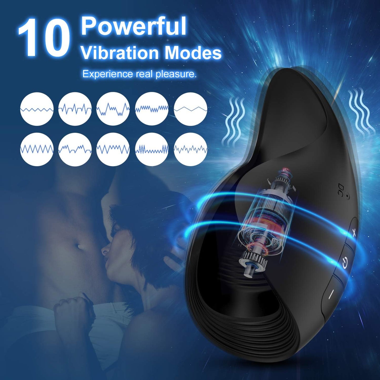 Elektrischer Penistrainer Stimulator Stroker Masturbator mit 10 Vibrationsmodi