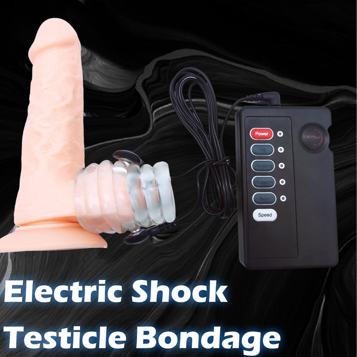 Hodenbondage Elektroschock BDSM Penisring mit 4 Elektroschockmodi