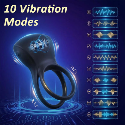E-Stim Cock Ring Penis Trainer Stimulator mit 10 Vibrationsmodi und 5 Elektroschocks