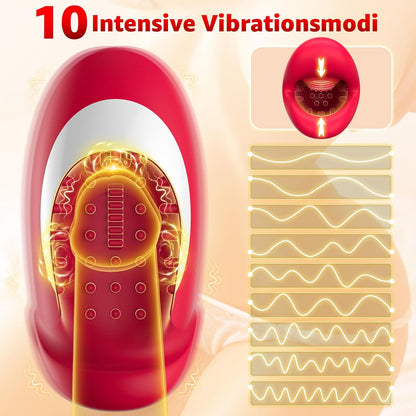 360° Blowjob Stroker Penistrainer Vibrator Masturbatoren mit 10 Wellen & Vibrationsmodi