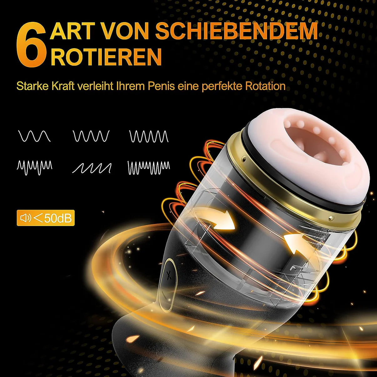 Elektrischer Masturbator Penis Trainer Stroker Blowjob mit 6 Rotations Massagefunktion