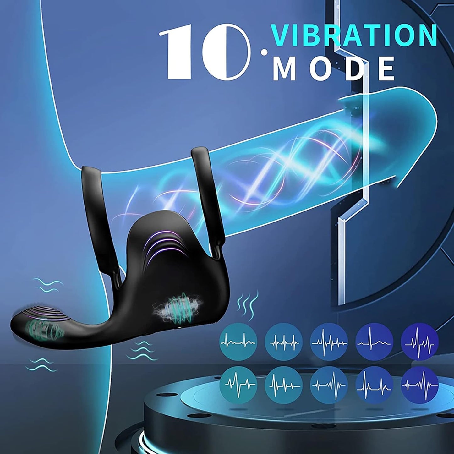 Penistrainer Vibrator Cock Ring Eichel Massager mit 10 Vibrationsmodi
