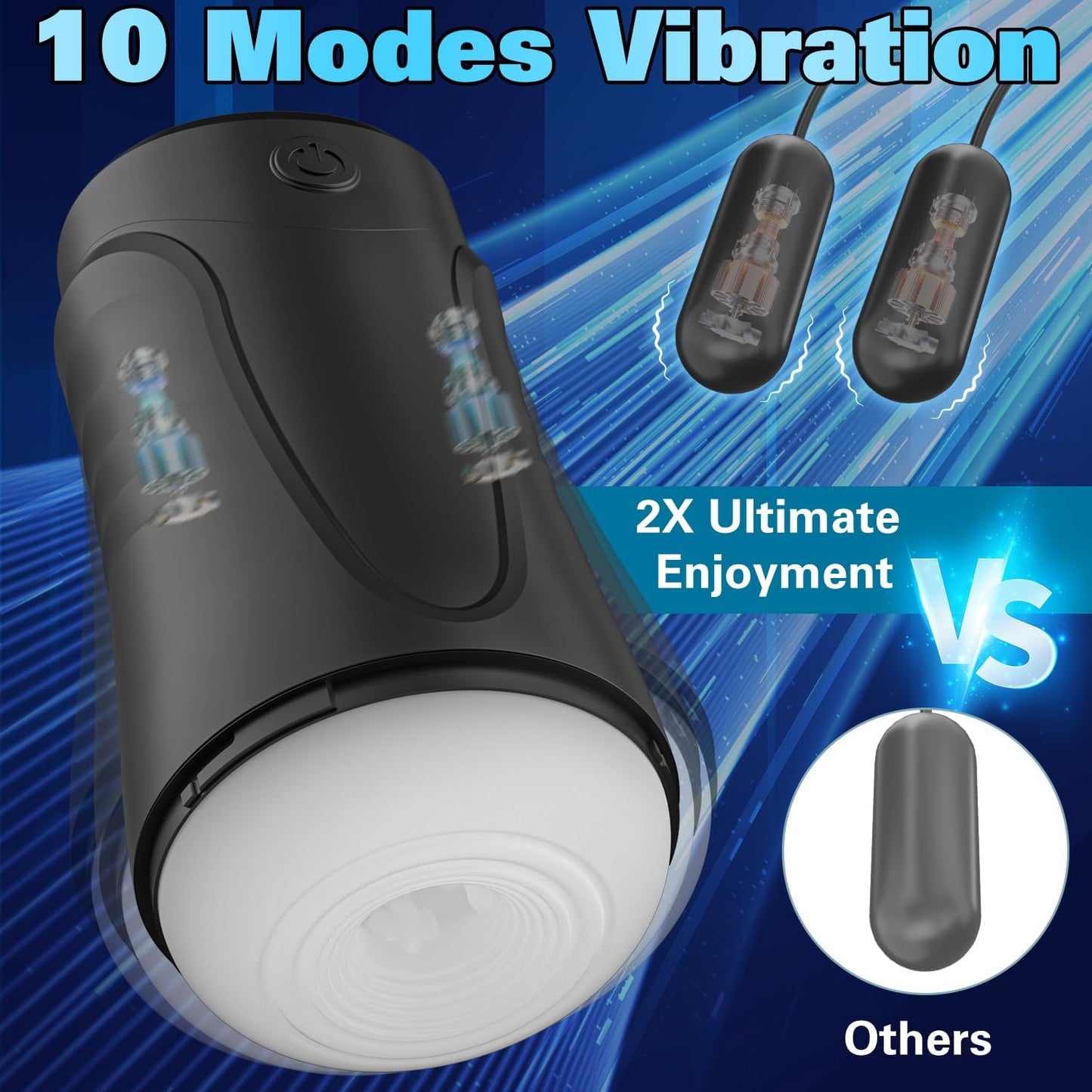Elektrischer Masturbator Penis Trainer mit 2 Verbesserten Motoren & 10 Vibrationsmodi
