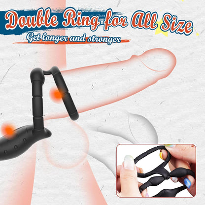 4 in 1 Penisring Analvibrator Prostata Stimulator mit 9 Vibrationsmodi