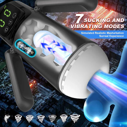 8 IN 1 Automatischer Masturbator Stroker Blowjob mit 7 Vibrationsmodi und Saugmodi