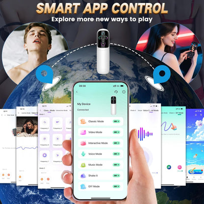 5 IN 1 Automatisches Masturbator Penispumpe mit 10 Vibrations & Leckmodi & 7 Stoß & 5 Saugmodi