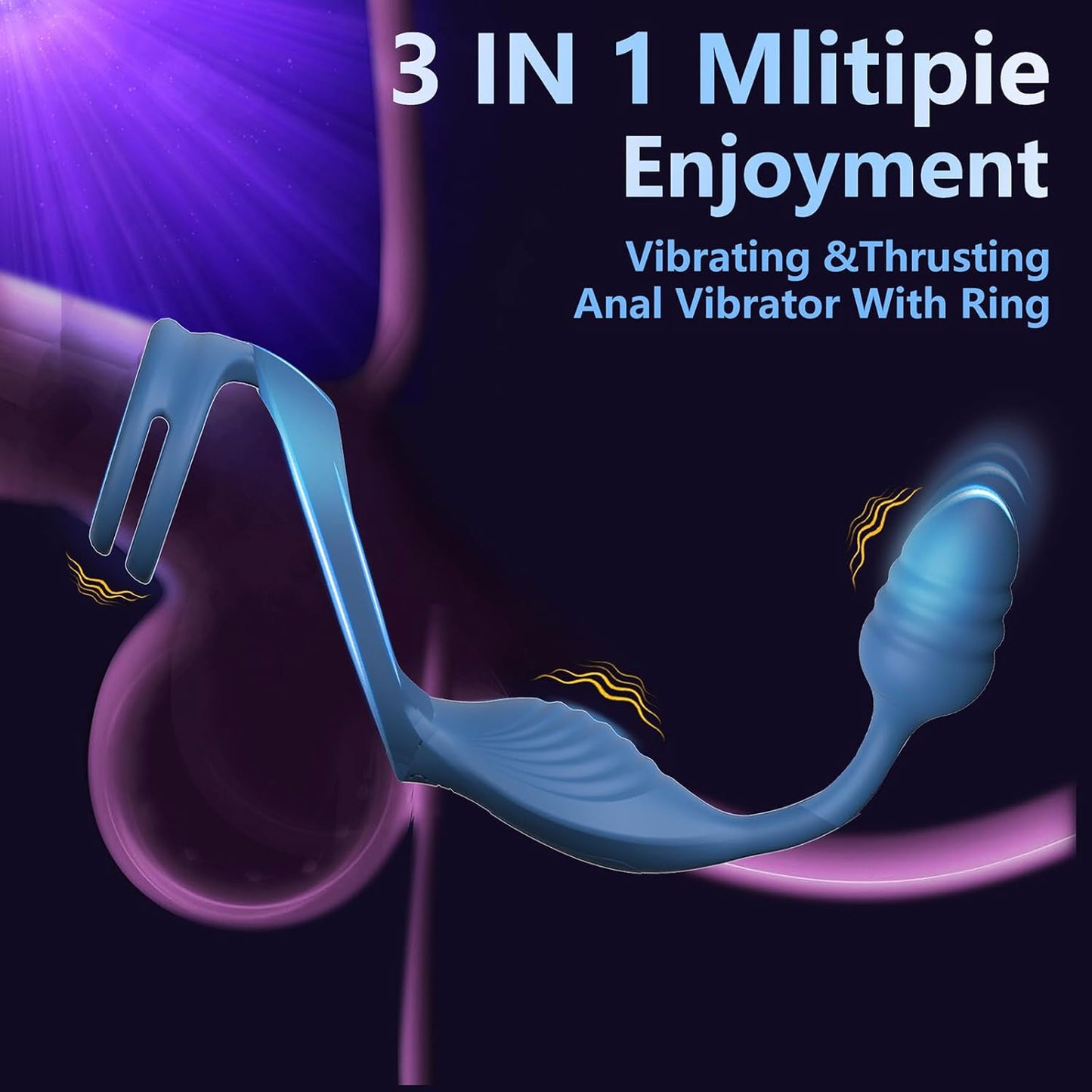 Analvibratoren Prostatamassagegerät Stimulator Penisring mit 10 Vibrationsmodi