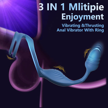 Analvibratoren Prostatamassagegerät Stimulator Penisring mit 10 Vibrationsmodi