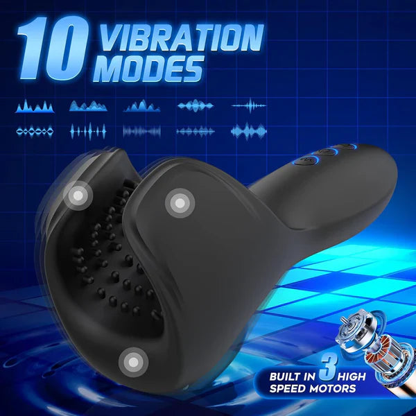 3 IN 1 Penistrainer Vibrator Trainingsset Masturbatoren mit 10 Beiß- und Vibrationsmodi