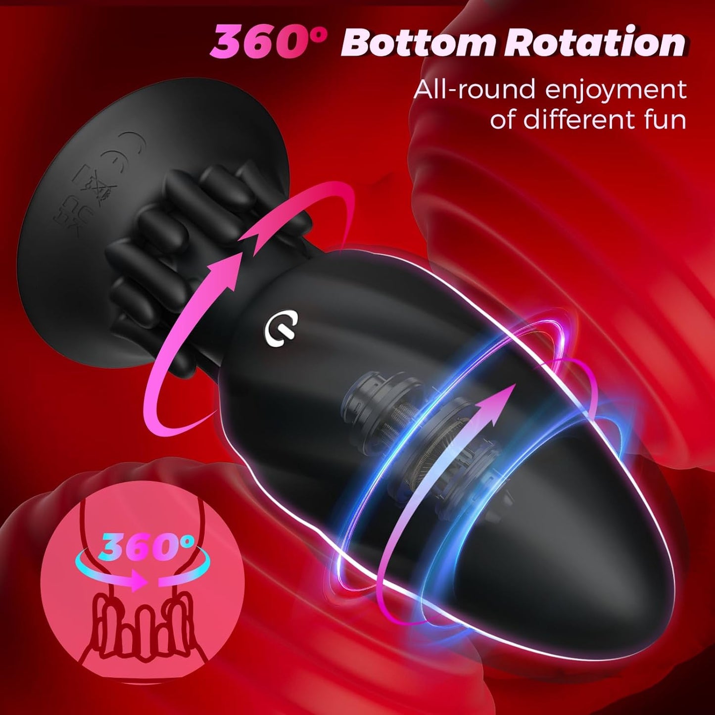 360° Rotation Analplug Vibrator mit 10 Vibrations und Rotationsmodi