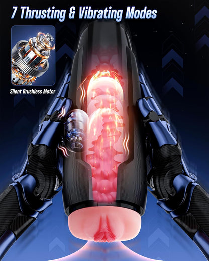 360° Heiz KI-gesteuerter Masturbator Stroker Blowjob mit 7 Stoß & 7 Vibrationsmodi
