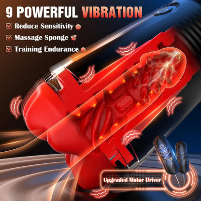 360° Umwickelter Penistrainer Stroker Blowjob Masturbator mit 9 Saug und Vibrationsmodi