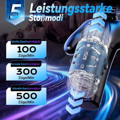 Elektrischer Masturbator Sex Machine mit 5 Schubmodi & 1-10 cm Stoßweg