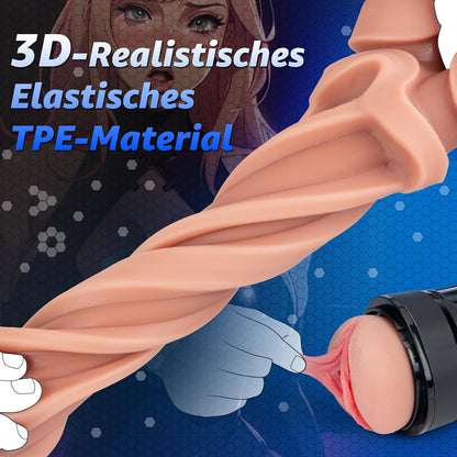 Realistische Masturbator Taschenmuschi Penis Stimulator mit 10 Vibration & 5 Saugmodi