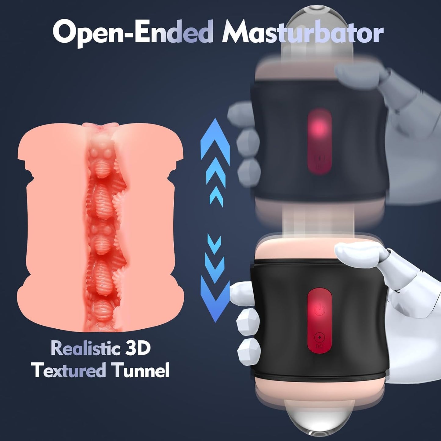Offener Realistischer Masturbator Stroker Blowjob mit 9 Starke Vibrationen