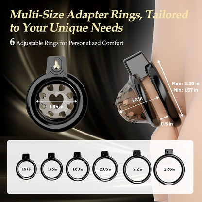 Rutschfester Keuschheitskäfig Chastity Cock Cage Devices Penistrainer mit 6 Ringgrößen
