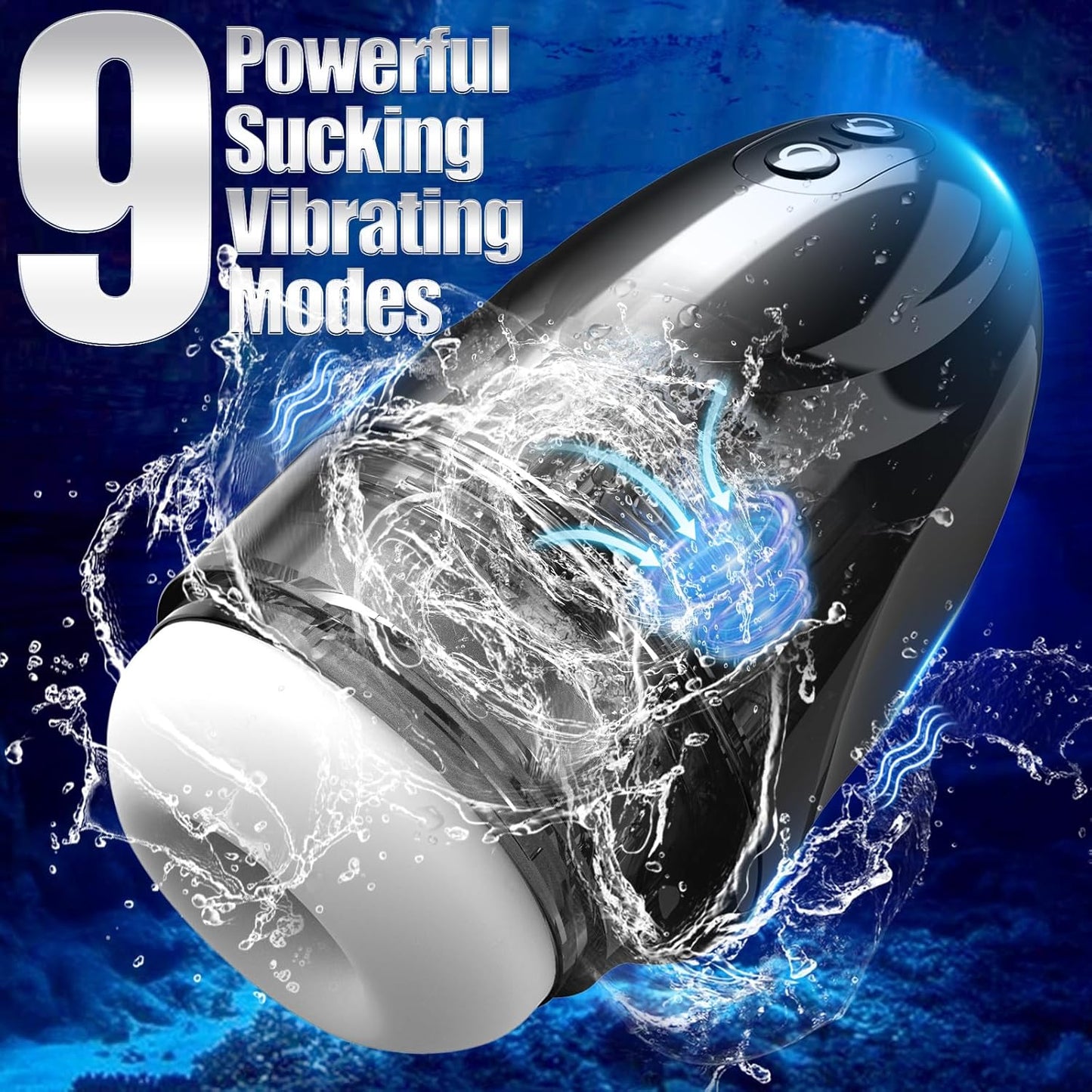 Automatischer Masturbator Penis Stroke Blowjob mit 9 Vibrations und 9 Saugmodi